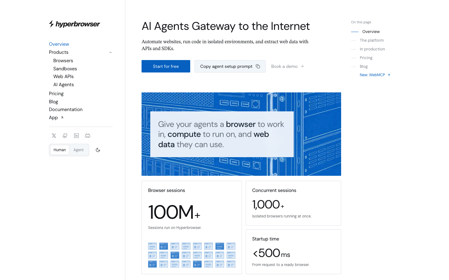Hyperbrowser landing page